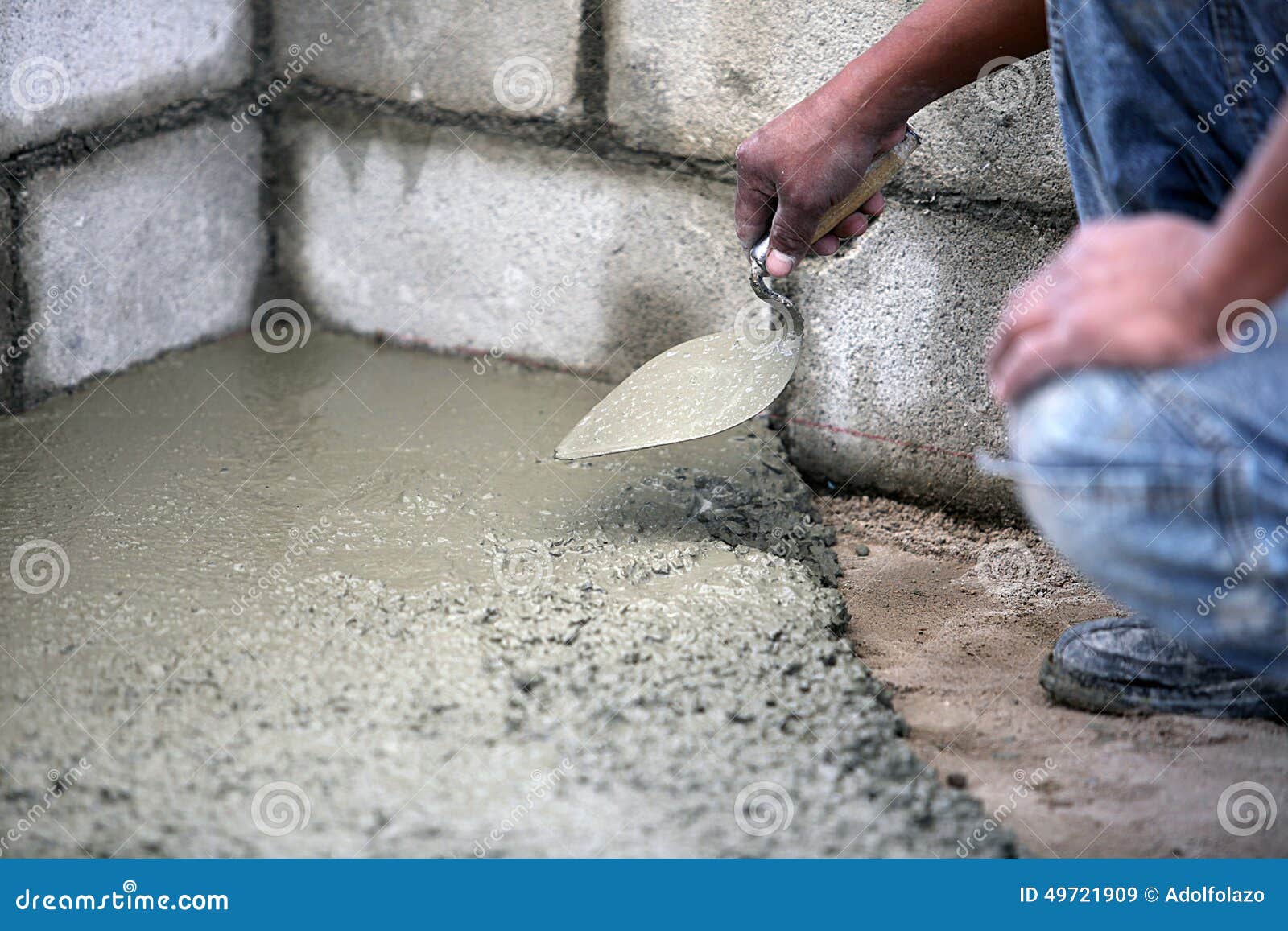 Mason preparing cement stock image. Image of cement, hard 49721909