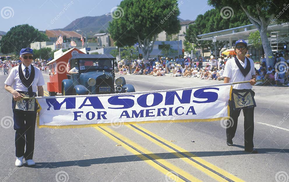Masons Marching in July 4th Parade, Pacific Palisades, California