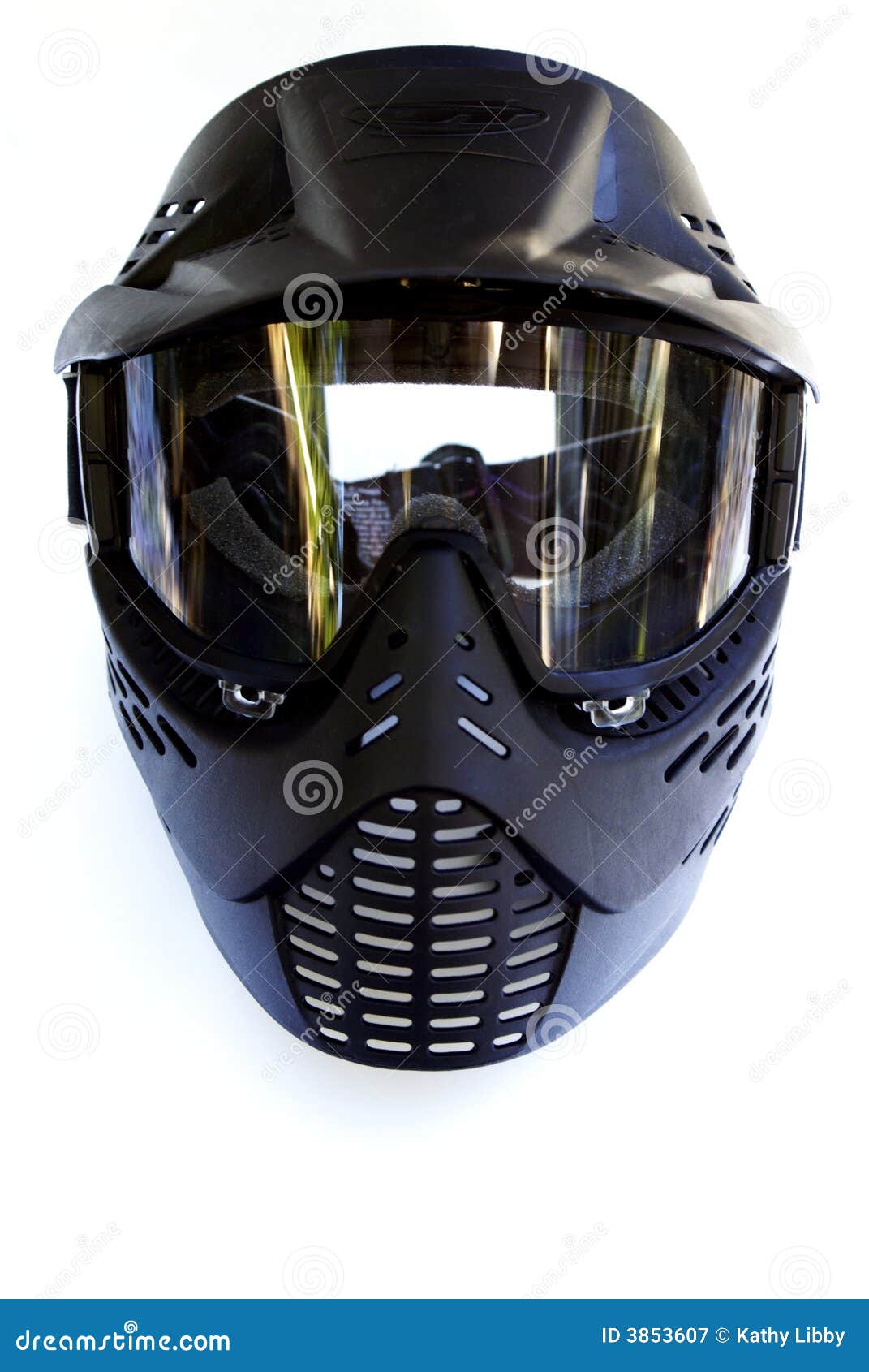 Masque de Paintball. Un masque noir d'isolement utilisé pour la protection de paintball