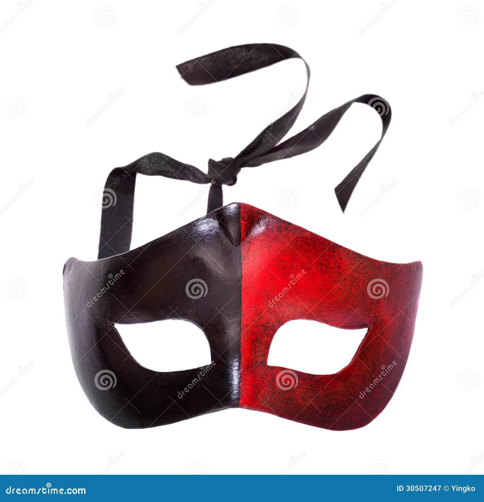 Masque Noir Et Rouge Masculin De Carnaval Image stock - Image du