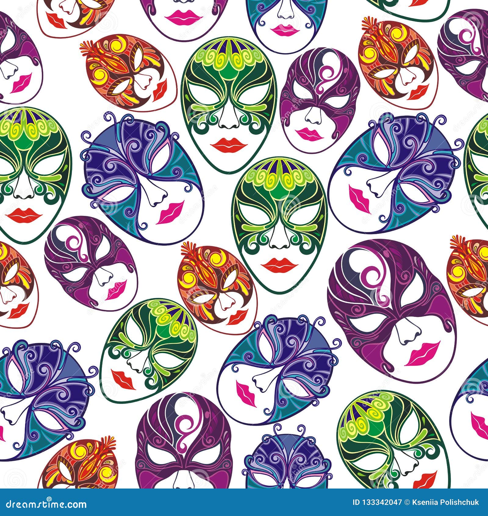 Masquerade Party Masks. Vector Illustration Stock Vector - Illustration ...