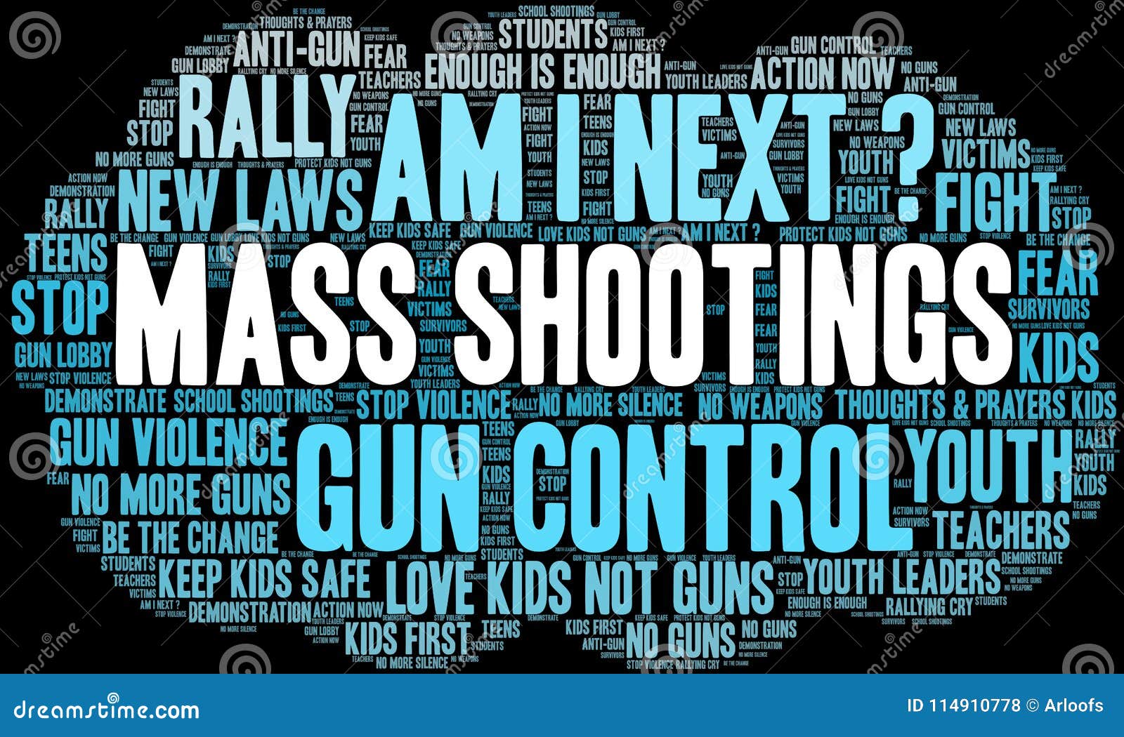Mass Shootings Word Cloud stock vector. Illustration of teens 114910778
