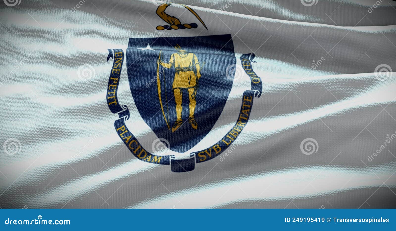 Massachusetts State Flag Background Illustration, USA Symbol Backdrop