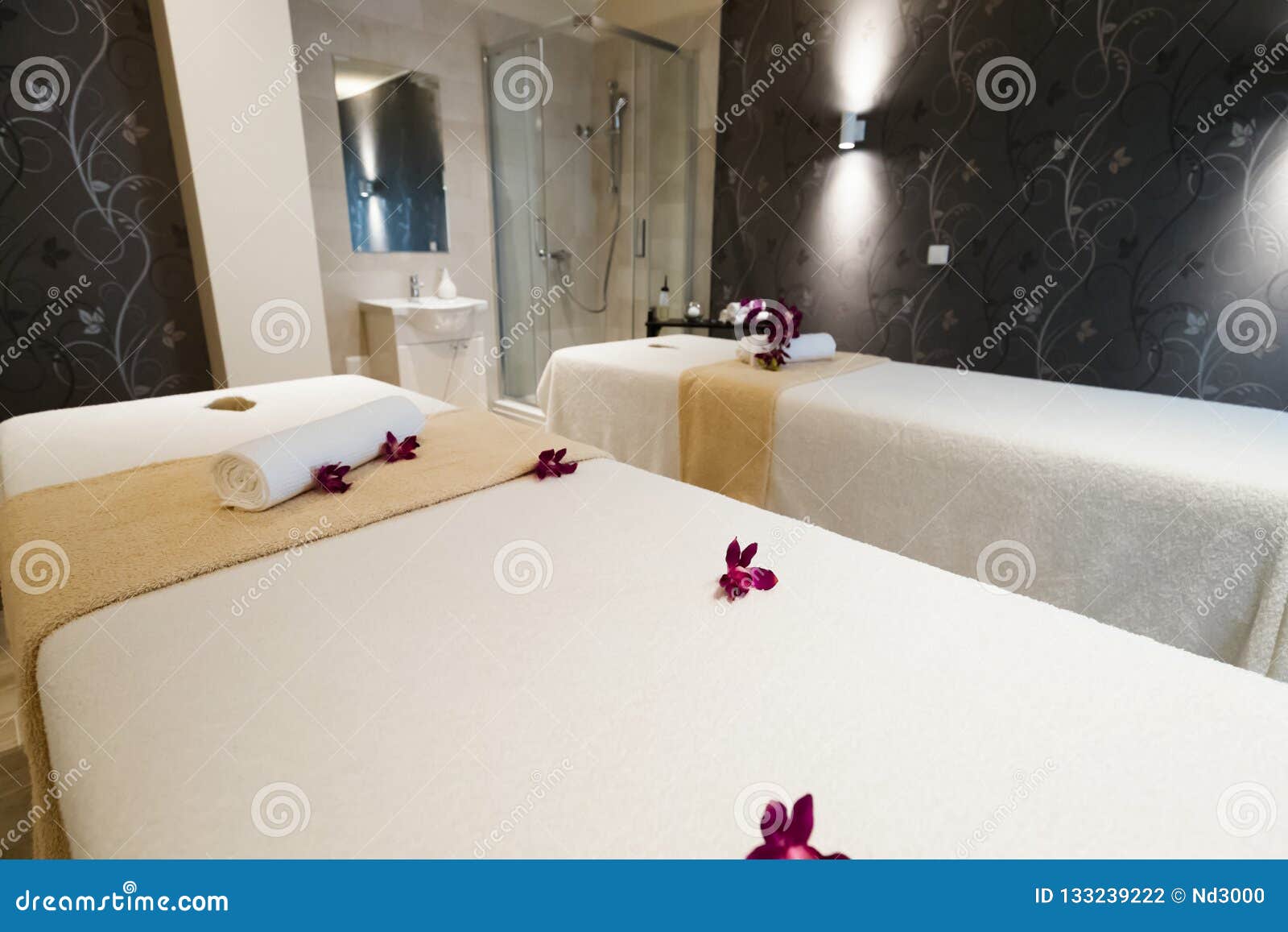 Massage Beds in Spa Resort Room Stock Photo Image of relaxation, massage 133239222