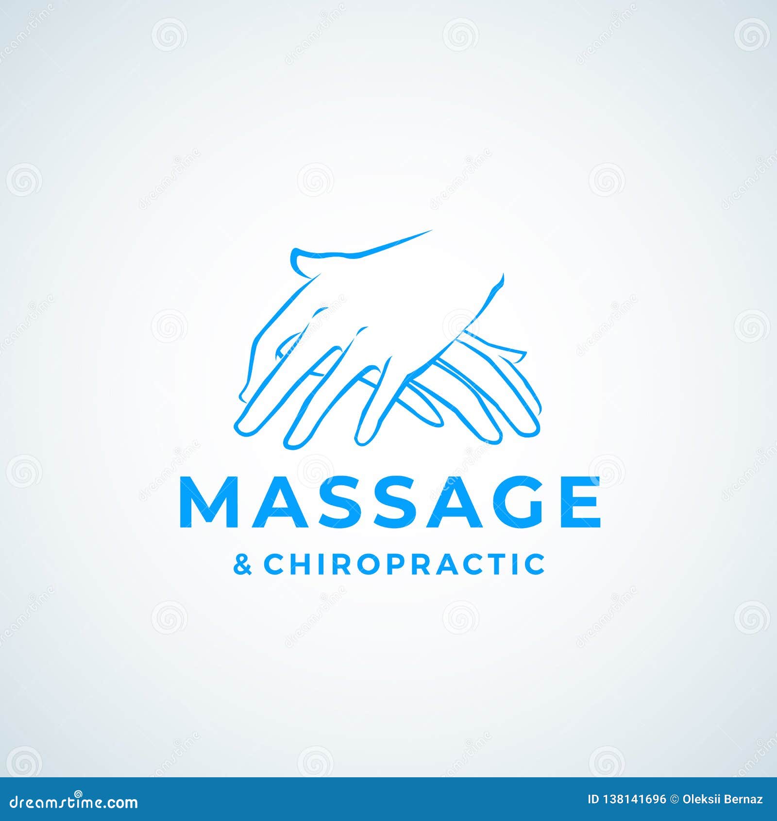 Massage and Chiropractic Absrtract Vector Sign, Symbol or Logo For Chiropractic Travel Card Template