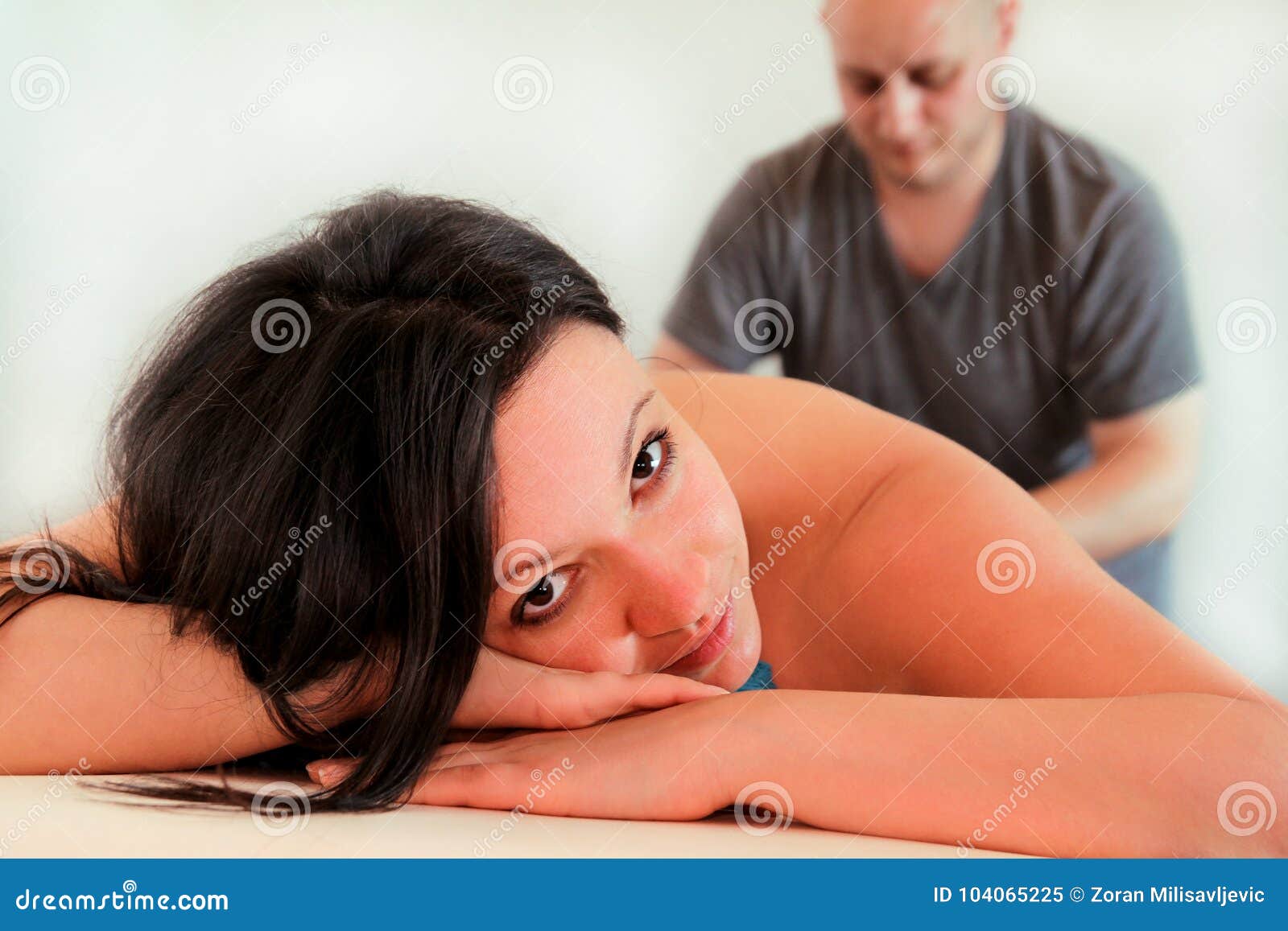 Woman Laying On Massage Table And Having A Massage Foot Stock Image