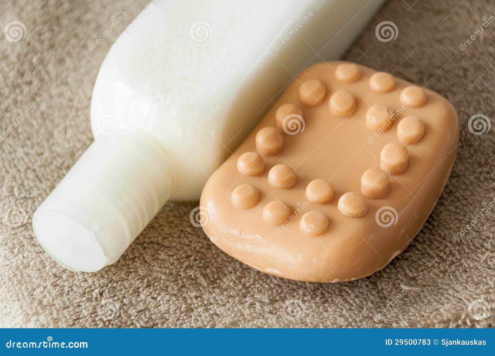 Massage Soap And Body Lotion Stock Image Image Of Shower Closeup