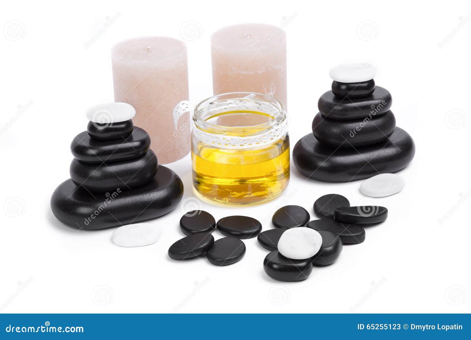 Massage Stones Set with Candles and Oil Stock Image Image of relax