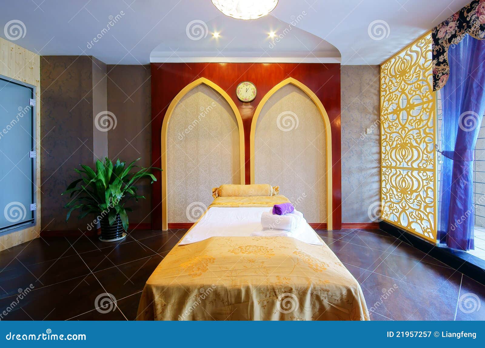 Massage table stock image. Image of house, living, luxury 21957257