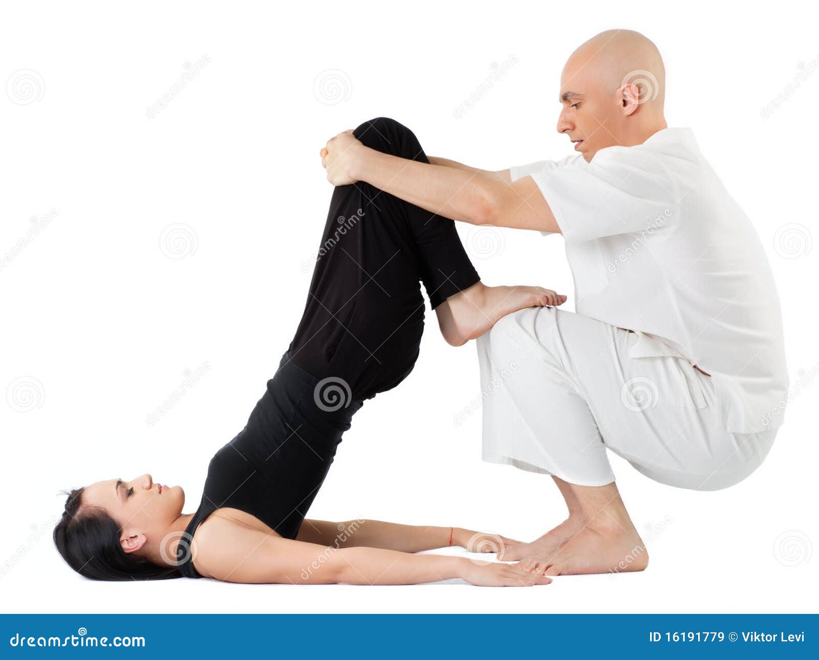 Massage in thai position stock image. Image of treatment 16191779