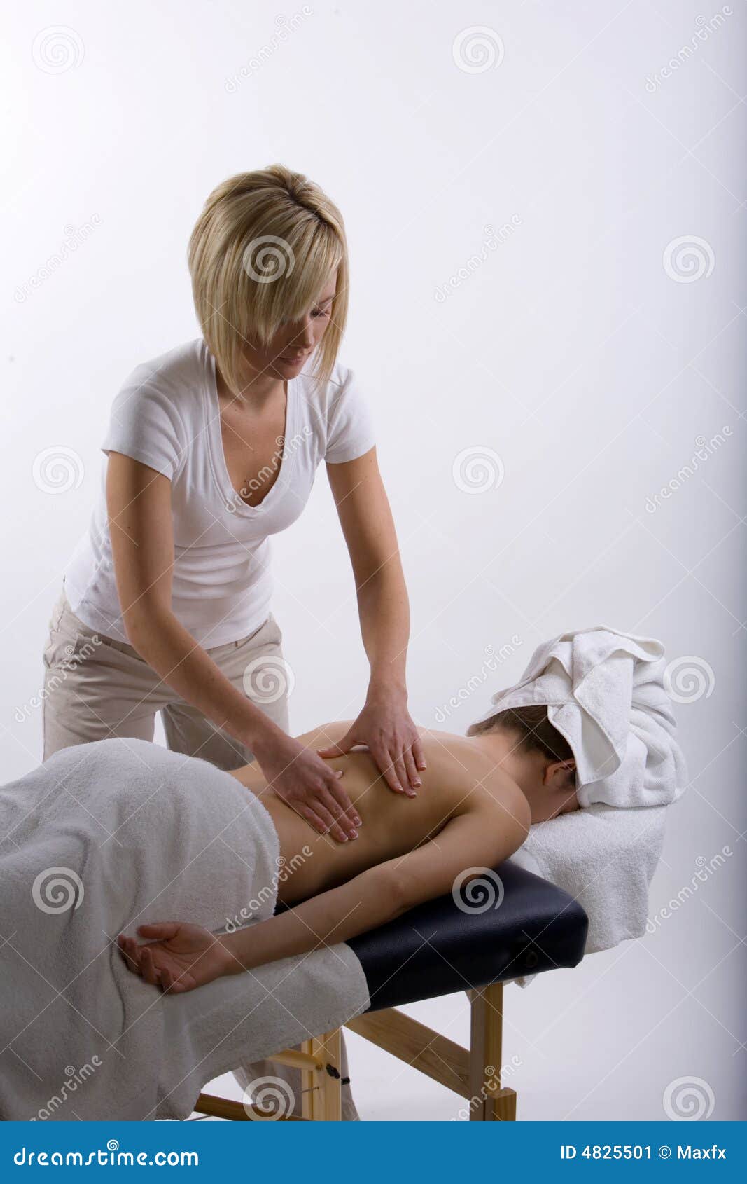 Massage Therapist Giving A Massage Stock Image Image of