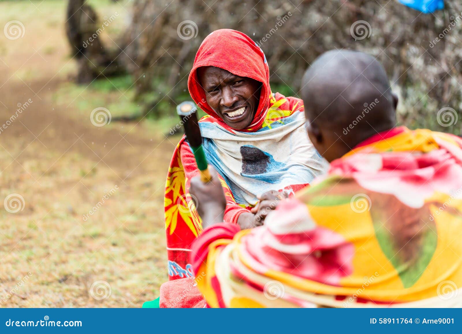 Massai Men Shaking Hand Concluding an Agreement Stock Photo - Image of ...