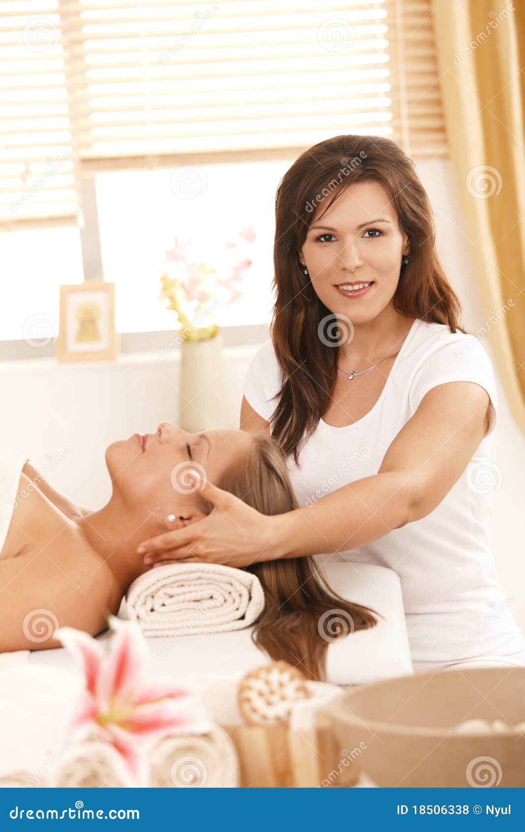 Masseur Doing Massage On Woman Body In The Spa Salon Woman Relaxed Beauty Treatment Concept