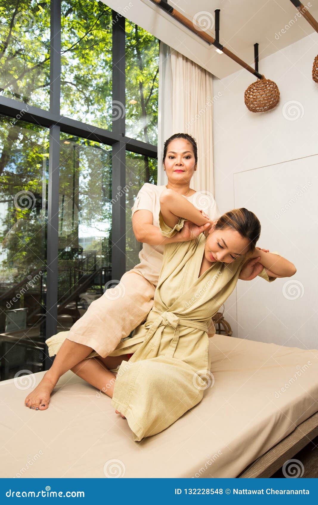 Asian Massage Walking On Back