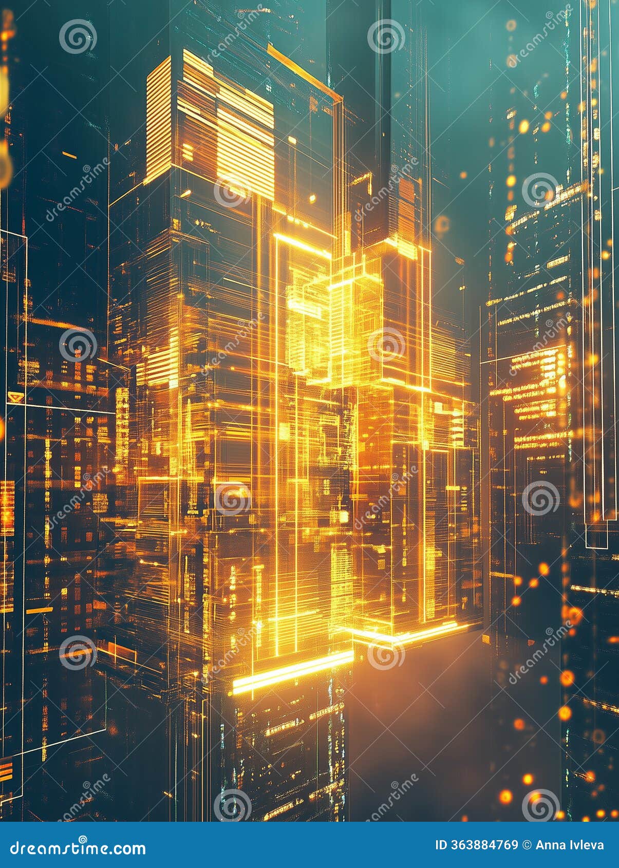 Massive Crypto Exchange Building Illuminated with Glowing Technology at  Night Stock Image - Image of signals, network: 363884769