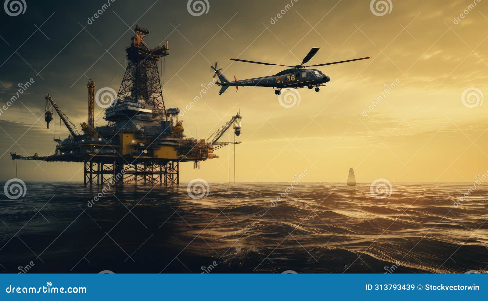 massive offshore oil rig