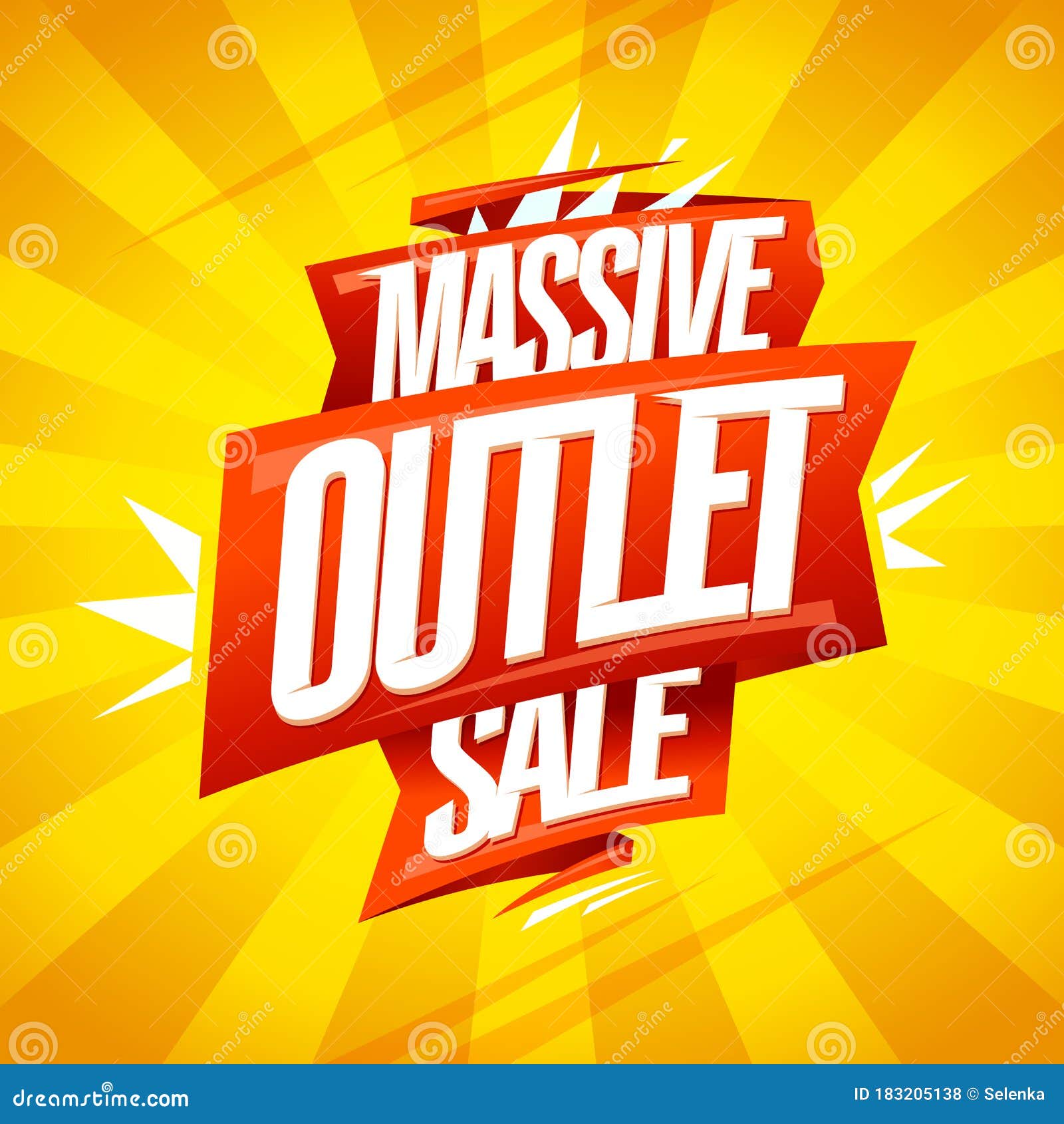 Massive Outlet Sale Vector Banner, Advertising Poster Vector - Illustration of deal: 183205138