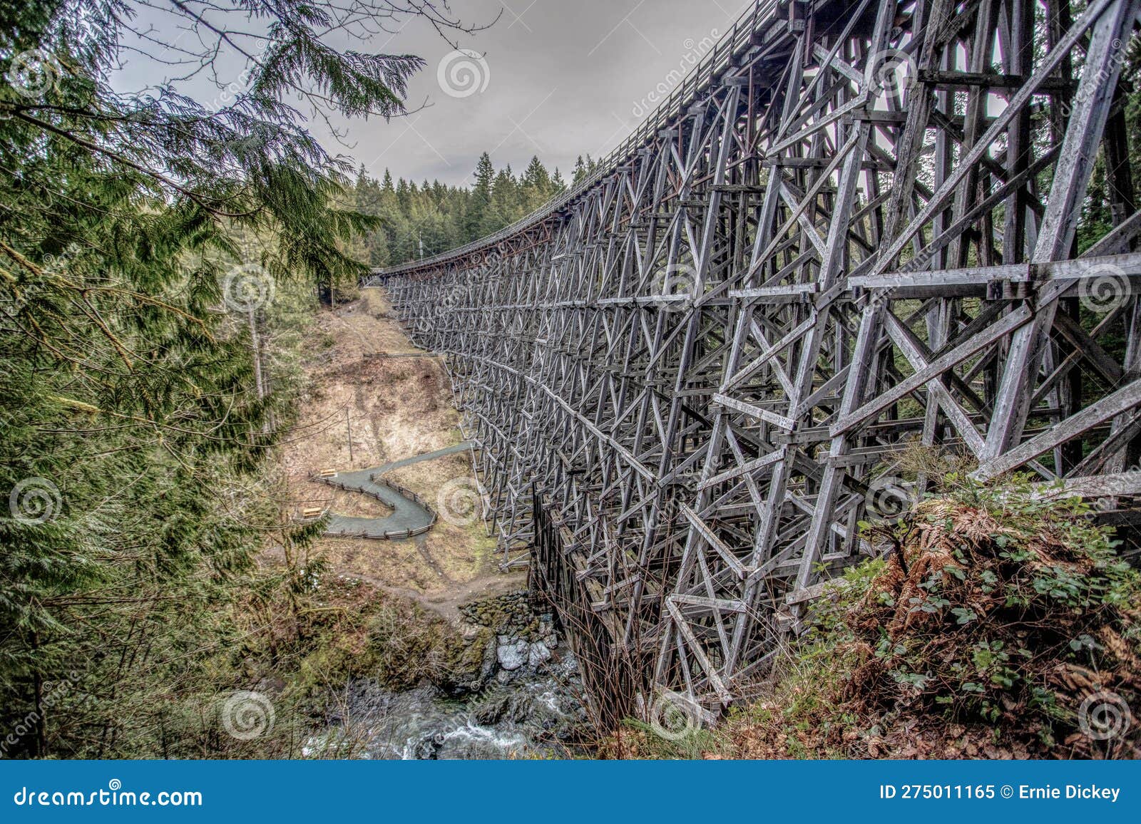 the massive wooden kinsol trestle of shawnigan lake vancouver island
