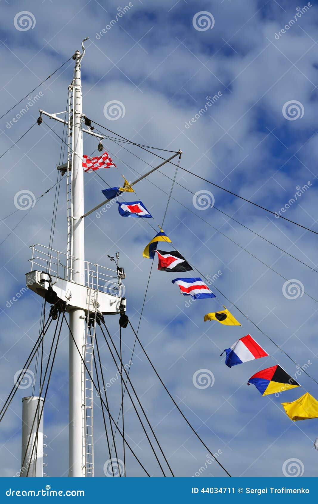 Mast and Maritime Signal Flags Stock Image Image of boat