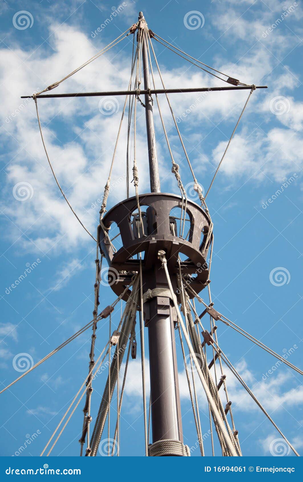 mast of the replica of a columbus's ship