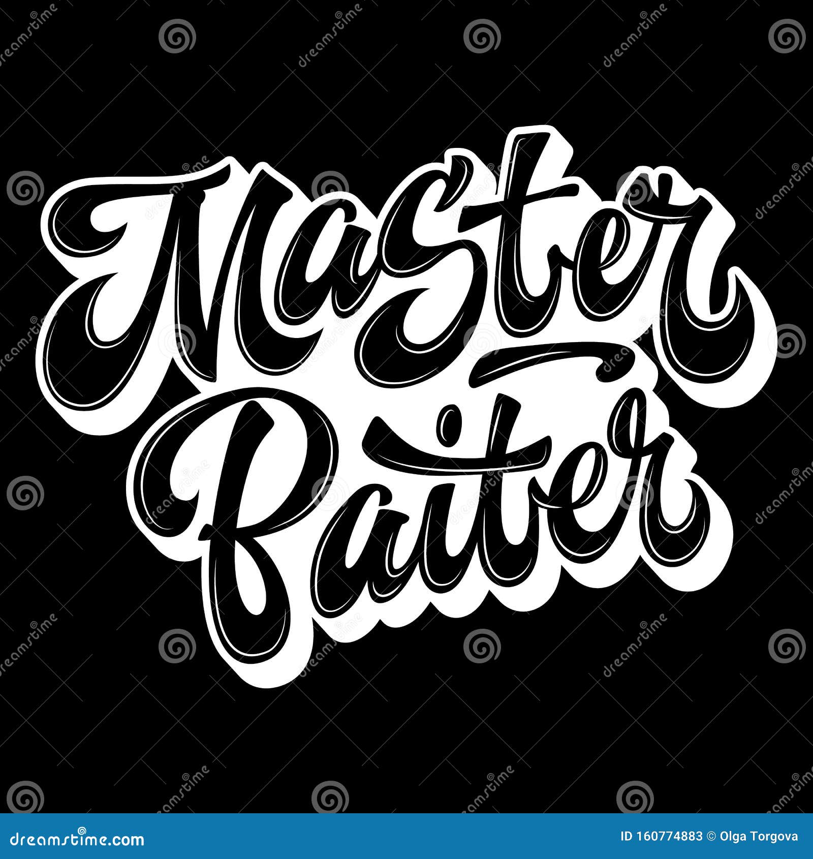 Master Baiter - Hand Drawn Lettering Logo Phrase. Stock Vector