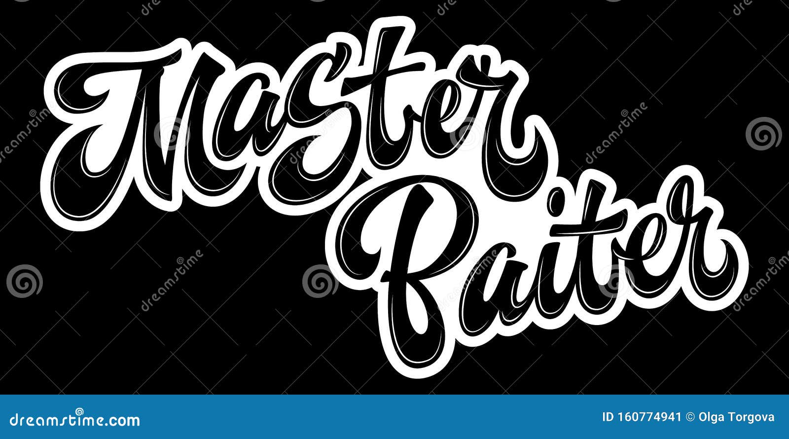Master Baiter - Hand Drawn Lettering Logo Phrase. Stock Vector