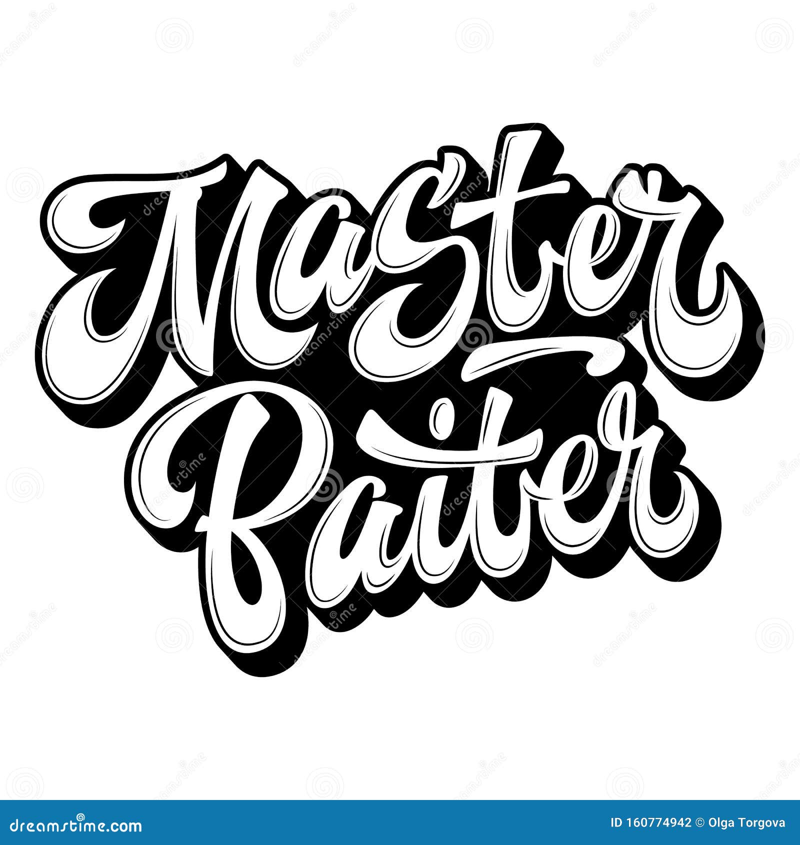 Master Baiter - Hand Drawn Lettering Logo Phrase. Stock Vector