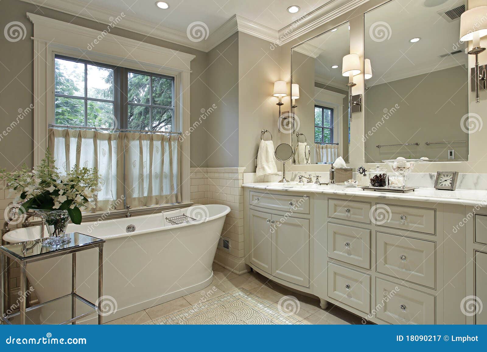 Master Bath with Marble Counter Stock Image Image of suburbs