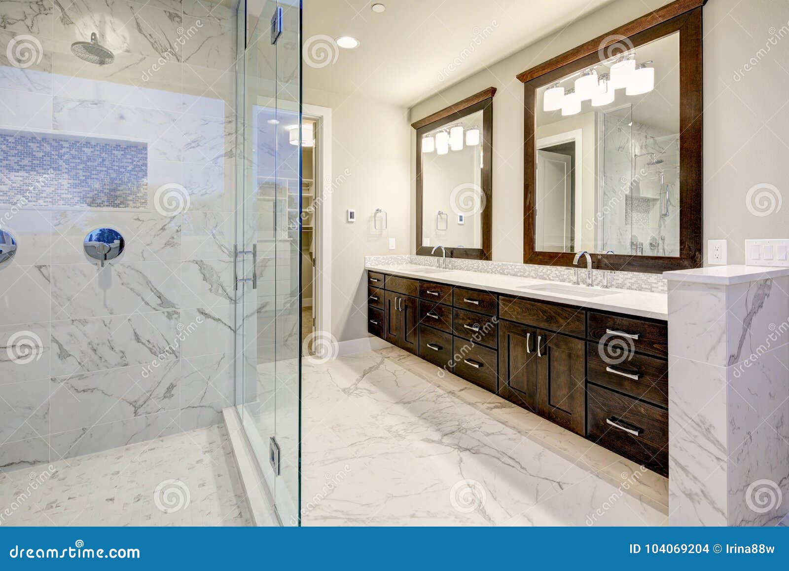Master Bathroom Interior With Double Vanity Cabinet Stock Photo Image Of Backsplash Master Bathroom Interior With Double Vanity Cabinet Stock Photo Image Of Backsplash