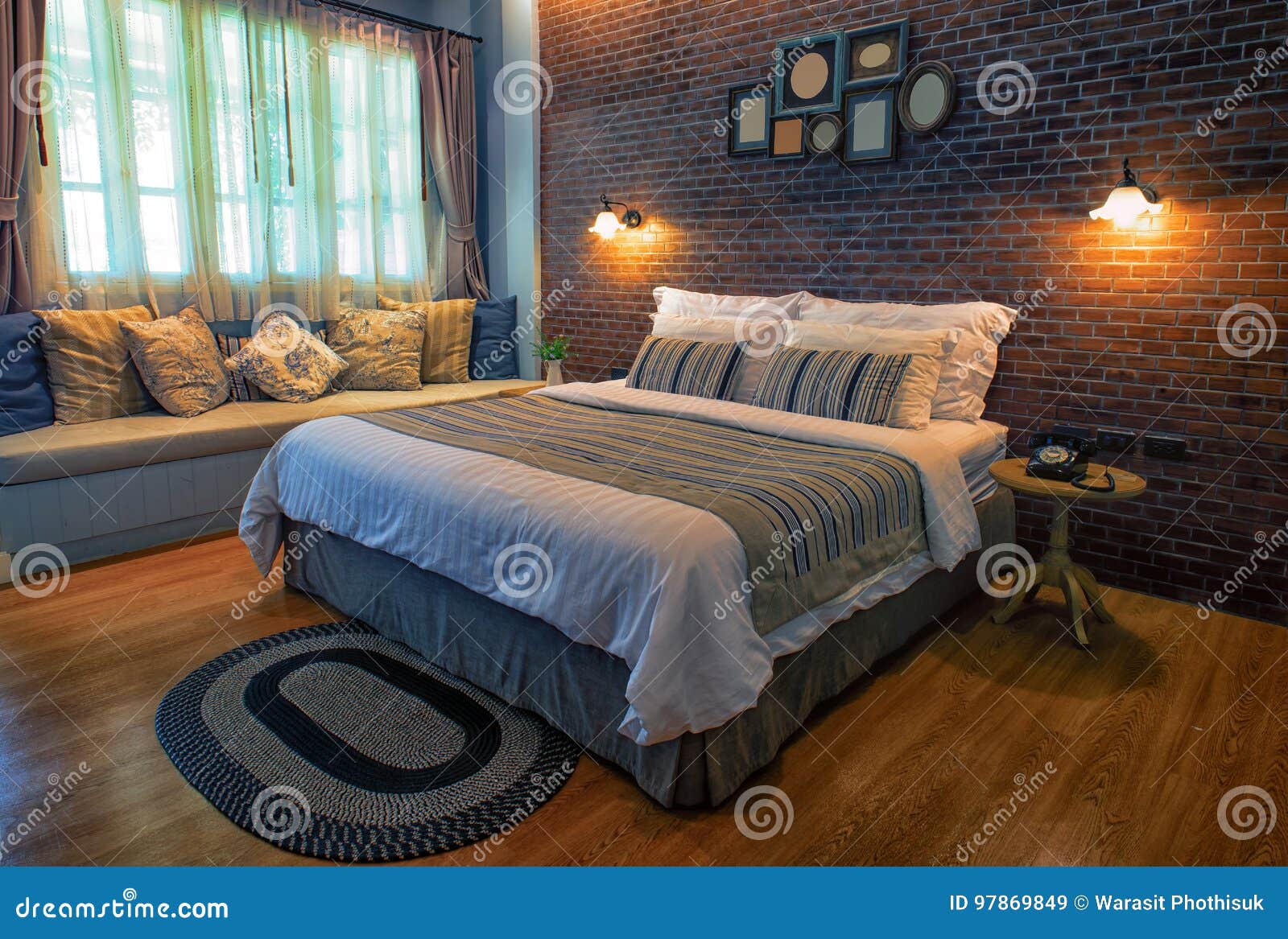 Master Bedroom with King Size Bed Stock Image - Image of furniture