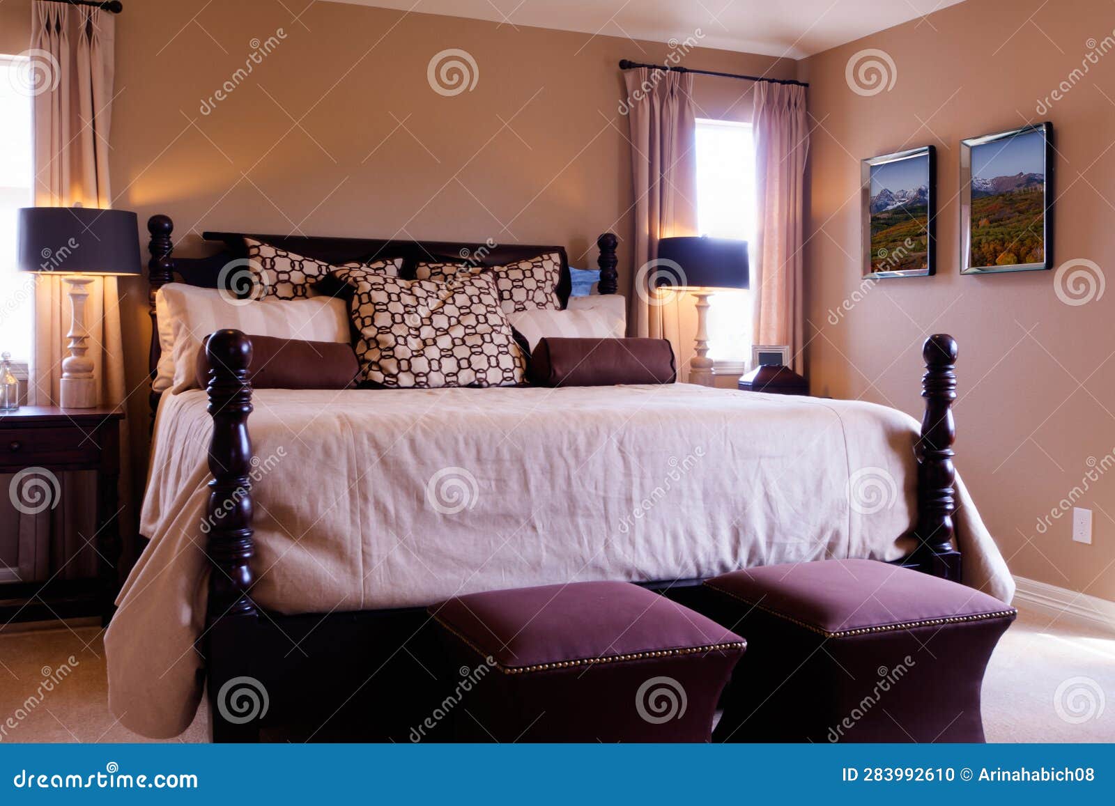 Master Bedroom stock photo. Image of pillow, contemporary - 283992610