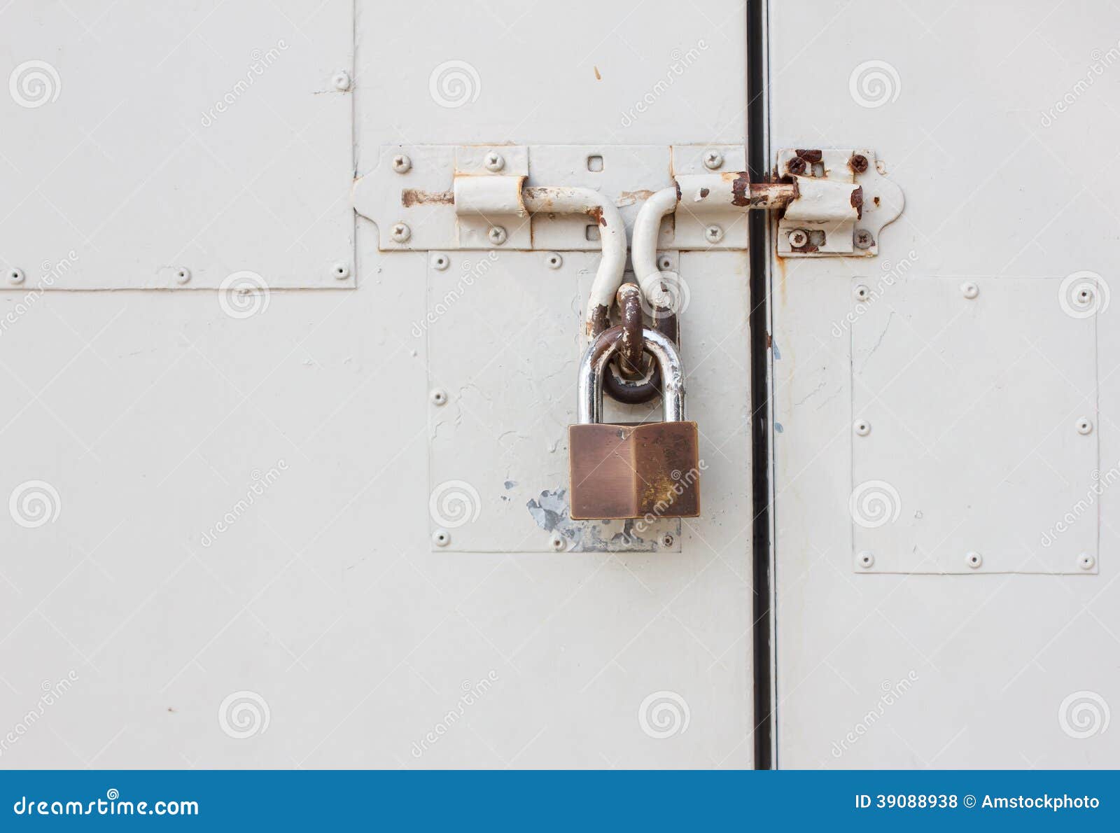 Master Key is Lock on White Steel Door Stock Photo Image of concept