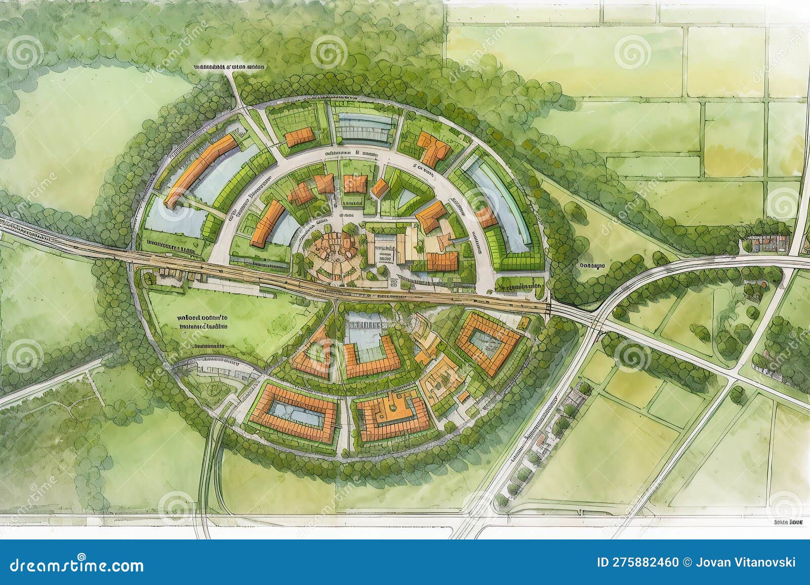 Outline drawing to the detailed master plan for the Rycerska housing   Download Scientific Diagram