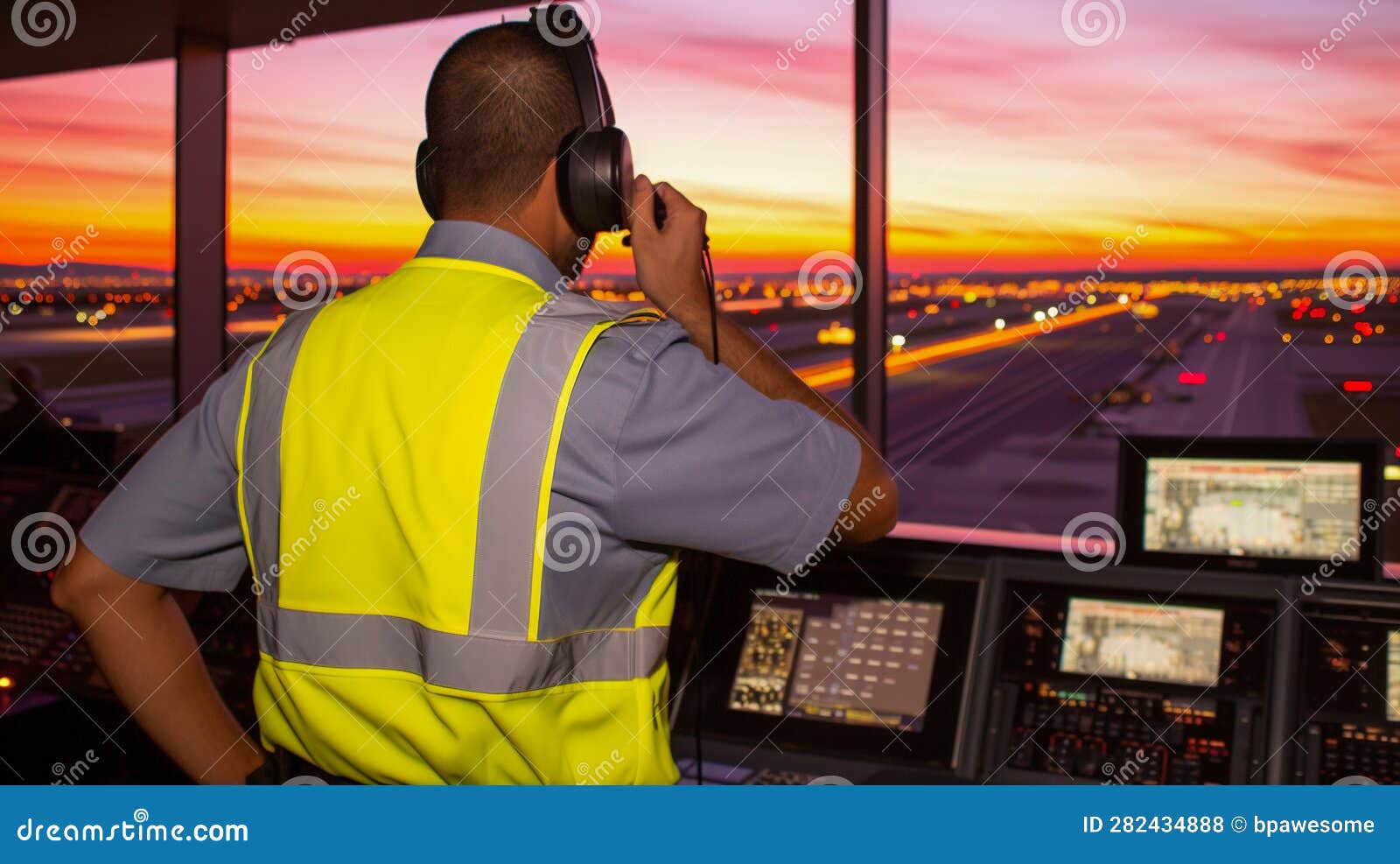 Mastering the Airspace: Air Traffic Controller Managing Flights from