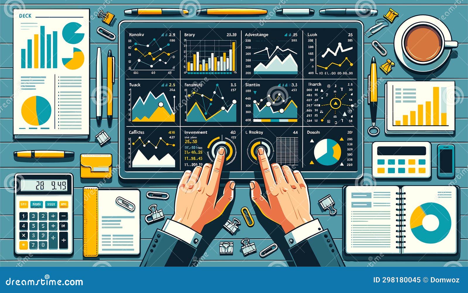 Mastering Data Analysis stock vector. Illustration of statistics ...