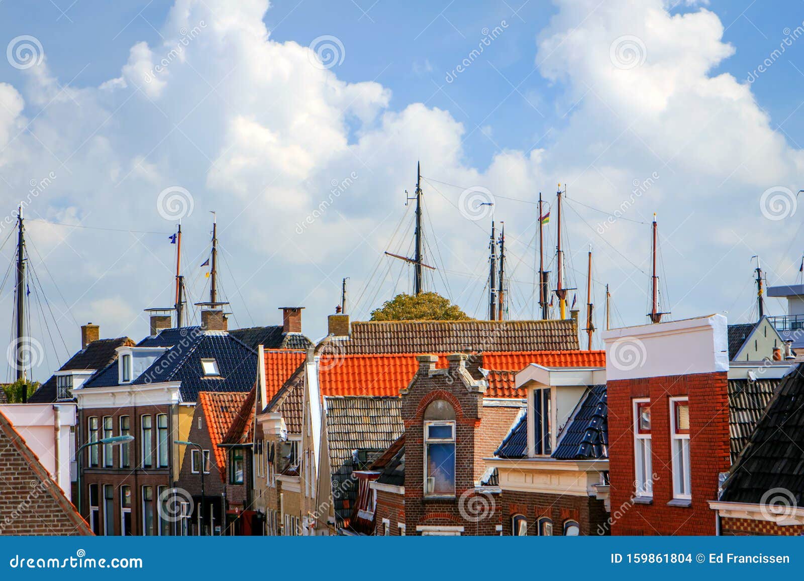 Harlingen Harbor, Friesland, Netherlands. Stock Photo - Image of ...