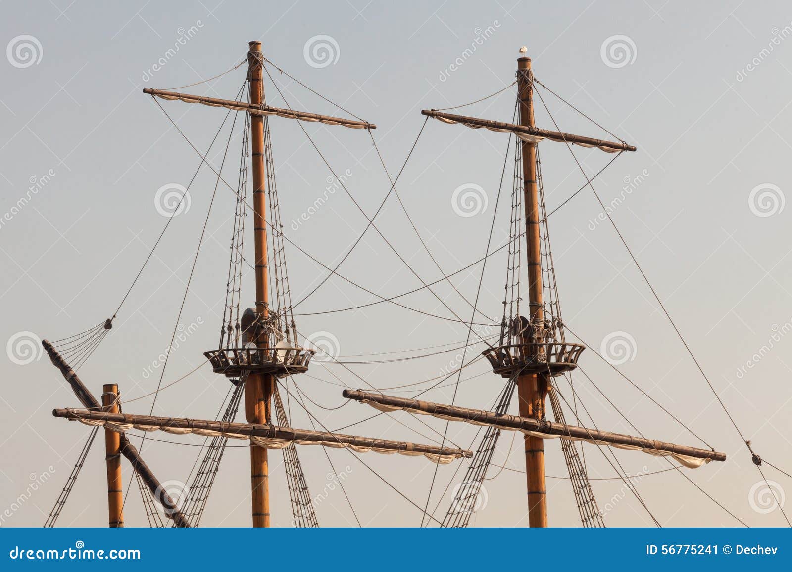 Masts Of A Pirate Ship Stock Photo - Image: 56775241