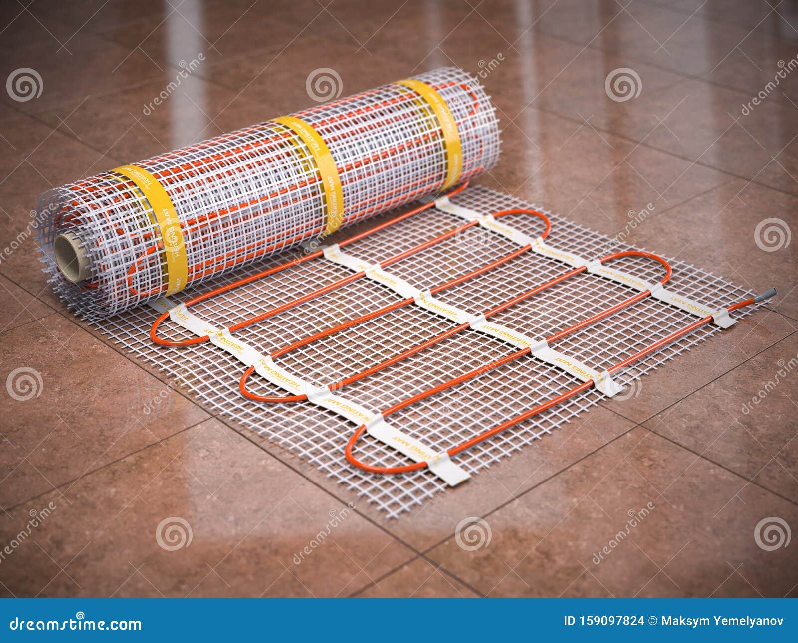 Mat Electric Floor Heating System On Kitchen Tile Heated Warm