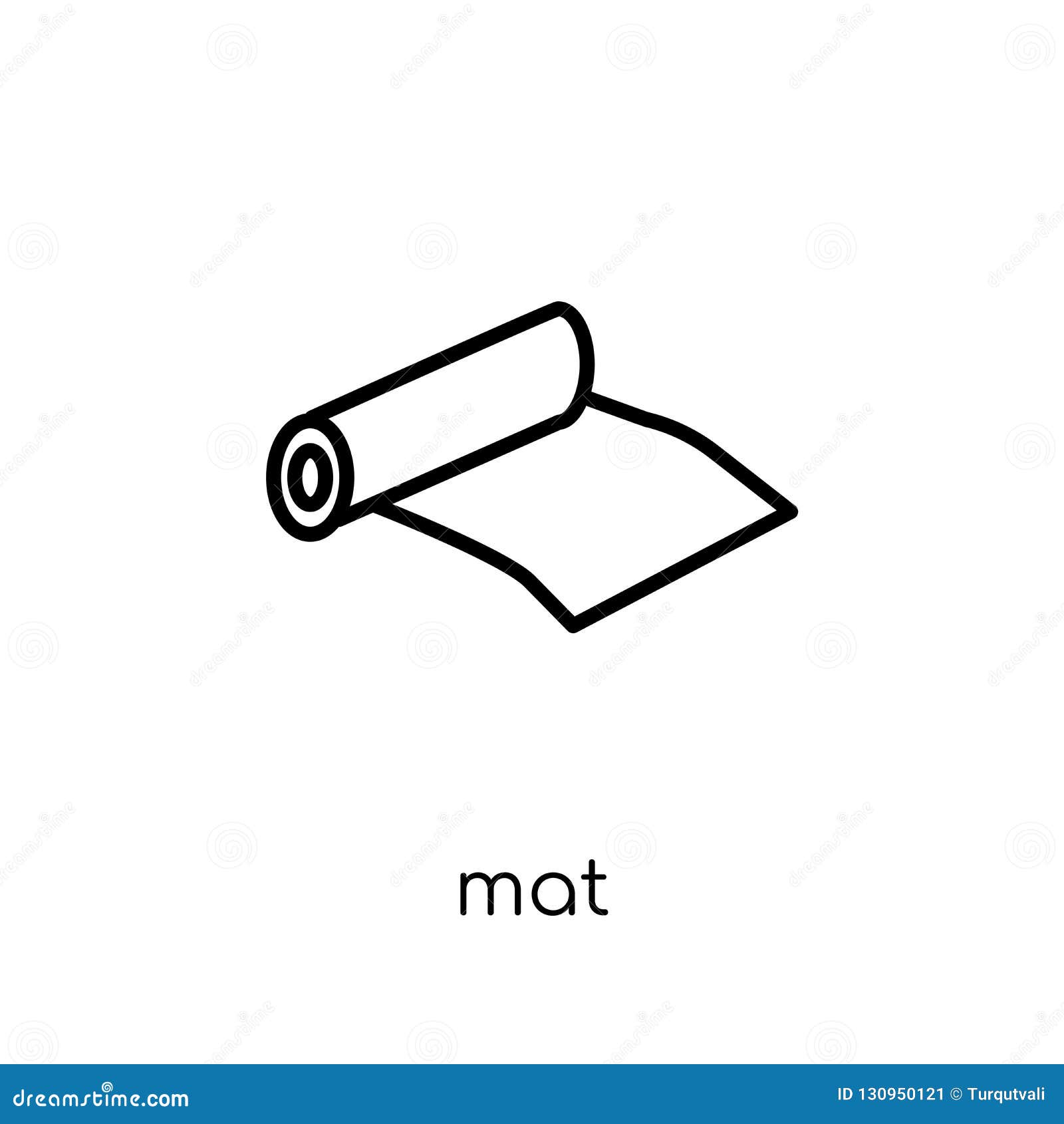 Mat Icon. Trendy Modern Flat Linear Vector Mat Icon on White Background