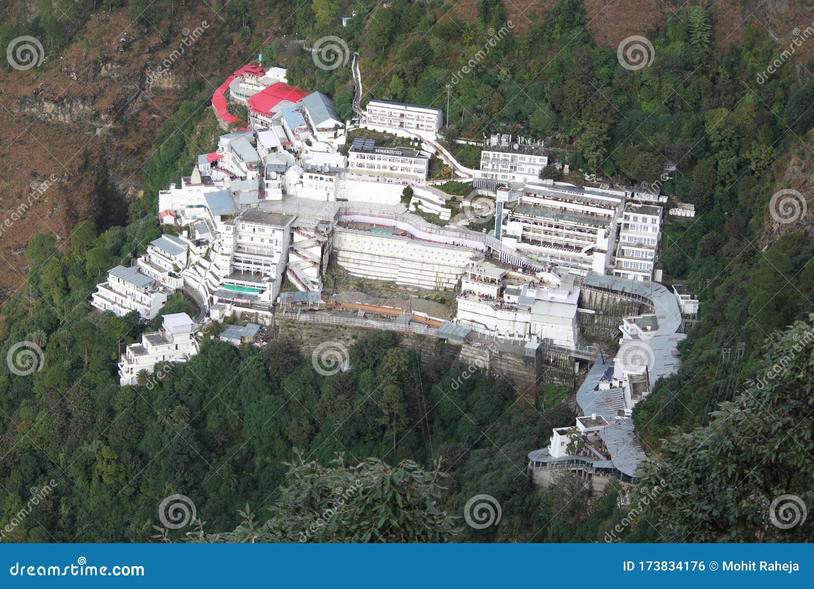 mata vaishno devi temple in the middle of mountains