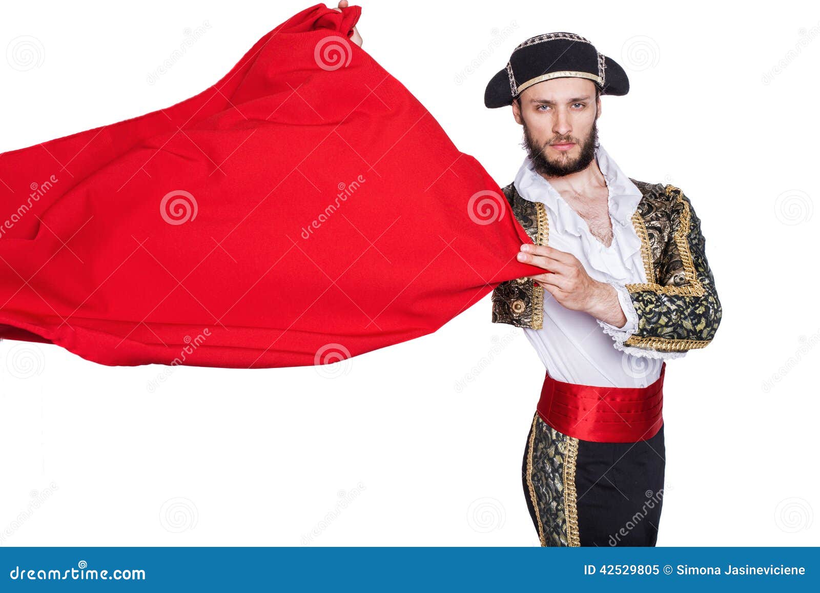 matador throwing a red cape