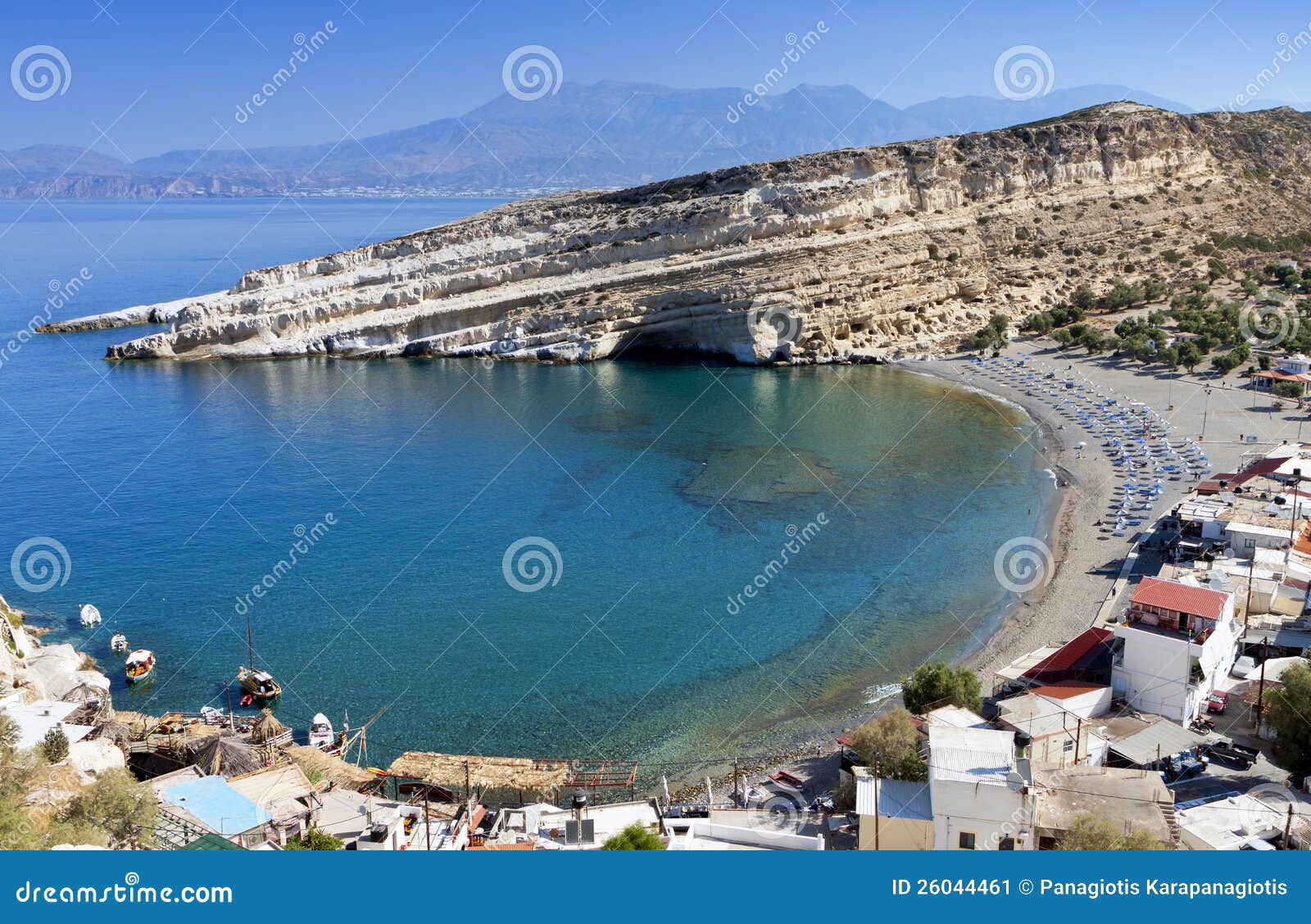matala beach at crete island