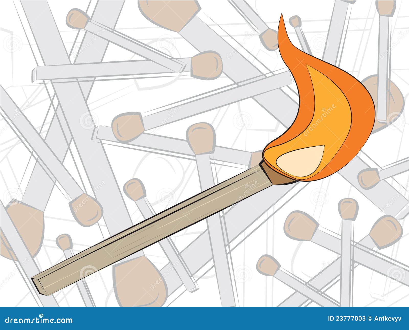 Match in fire stock vector. Illustration of matchstick 23777003