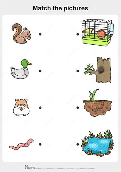 Match the Pictures of Animal and Their Homes. - Flashcards for ...