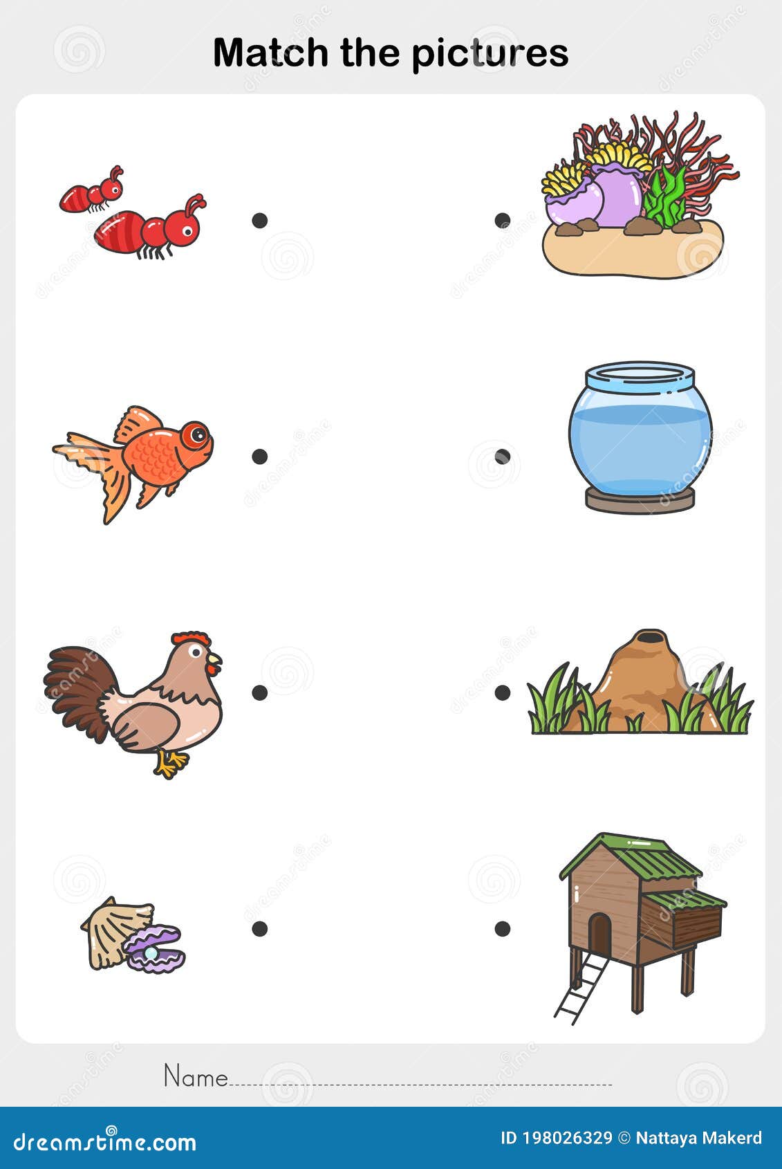 Match the Pictures of Animal and Their Homes. - Flashcards for Education  Stock Vector - Illustration of kindergarten, line: 198026329