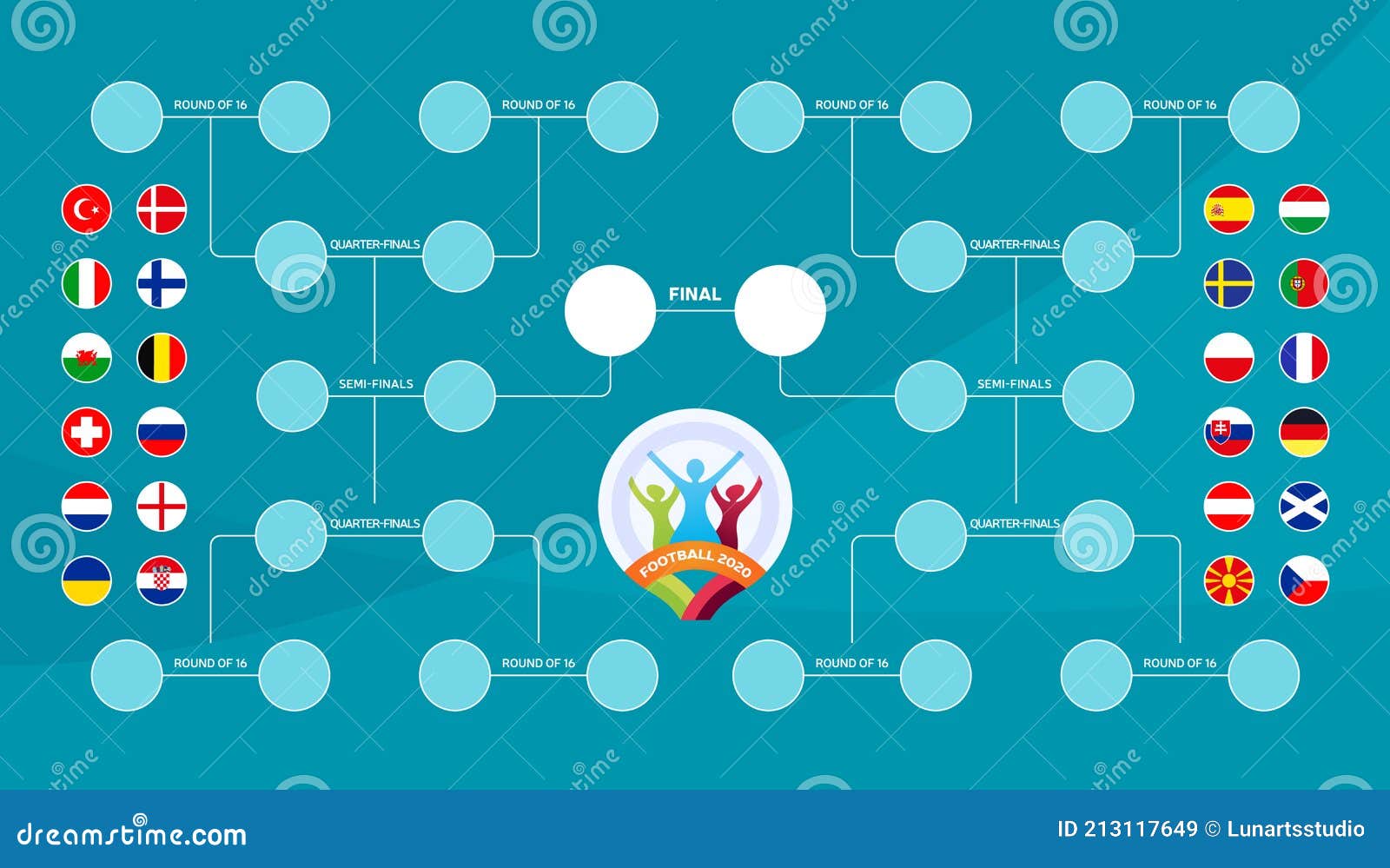 Free Vector  Flat football championship groups table template