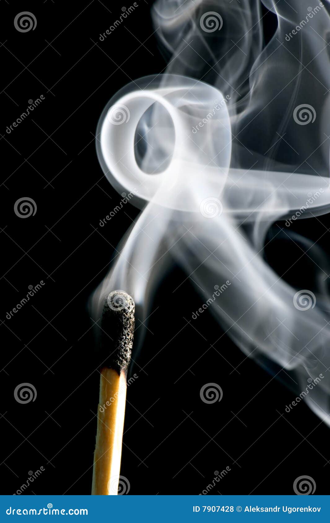 Match with smoke on black stock photo. Image of glowing 7907428