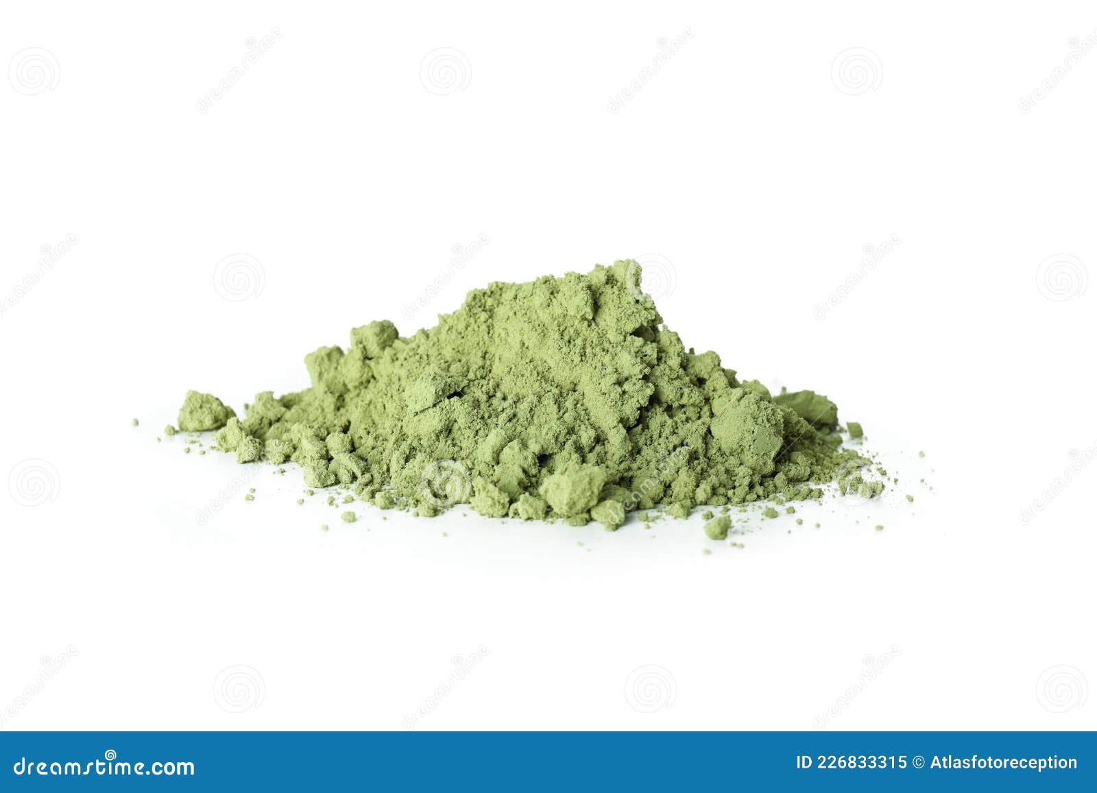 Matcha Green Powder Isolated on White Background Stock Image Image of