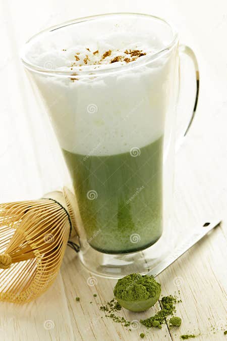 Matcha green tea latte stock photo. Image of measuring - 21381732