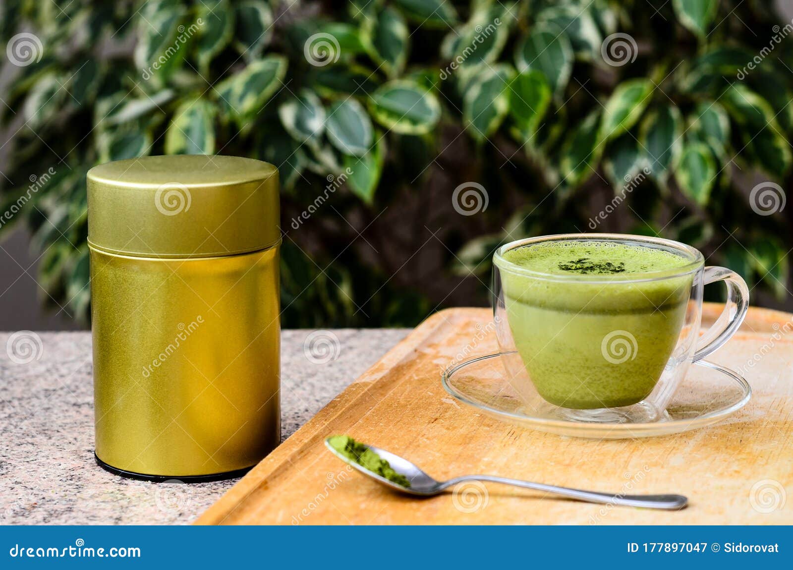 A Cup of Matcha Green Tea Latte Stock Image Image of healthy, crema
